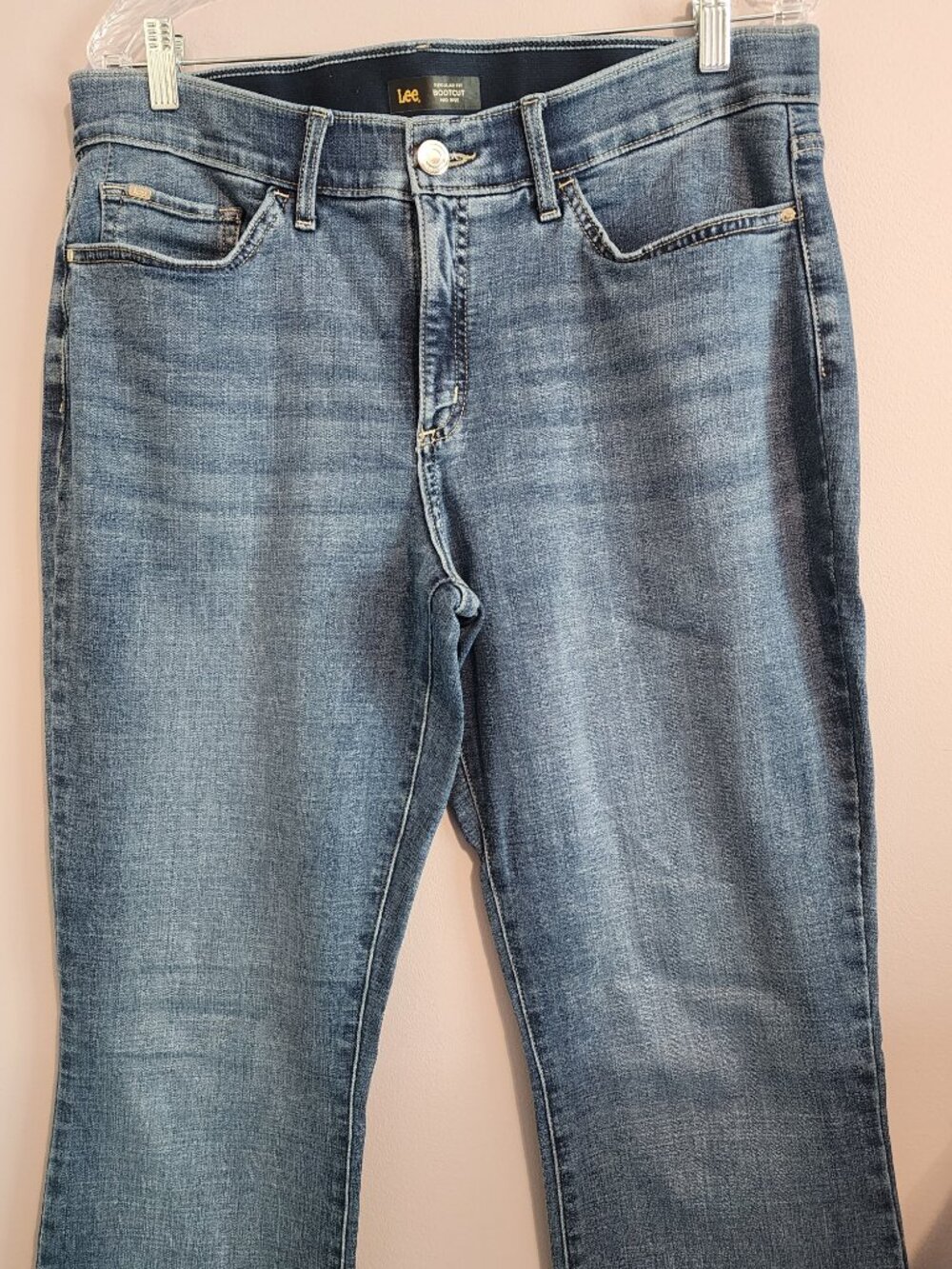 2/$25 Lee Flex Motion Mid Rise Regular Fit Bootcut Jeans Size 16 Long - Picture 2 of 10